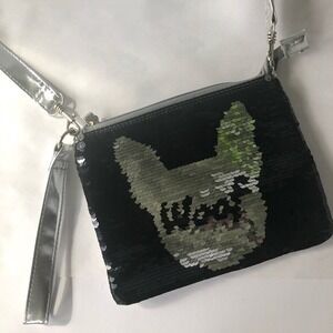 Kids' Flip Sequin Handbag - Woof - Black/ Silver